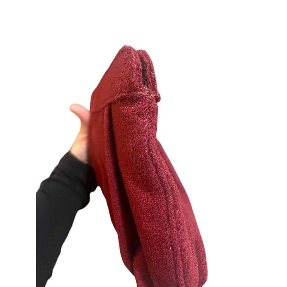 Vintage Margaret Smith Red‎ Wool Clutch Purse handbag